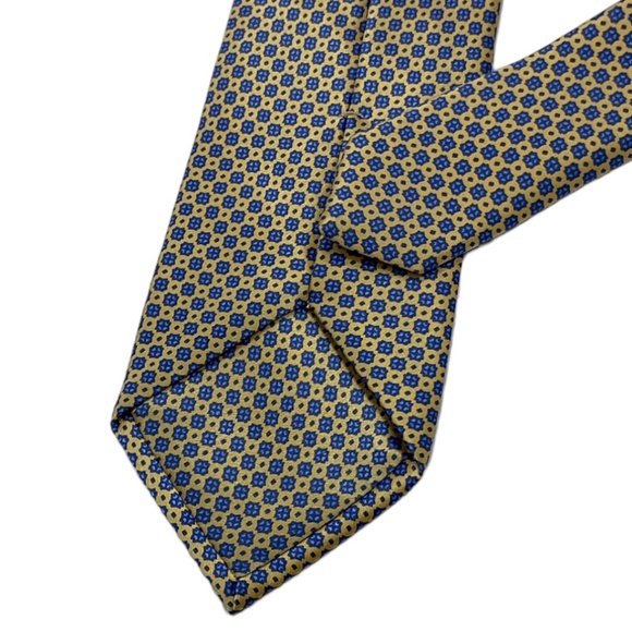 STEFANO RICCI Yellow/Blue Geometric Silk LUXURY Tie ITALY - Picture 5 of 5